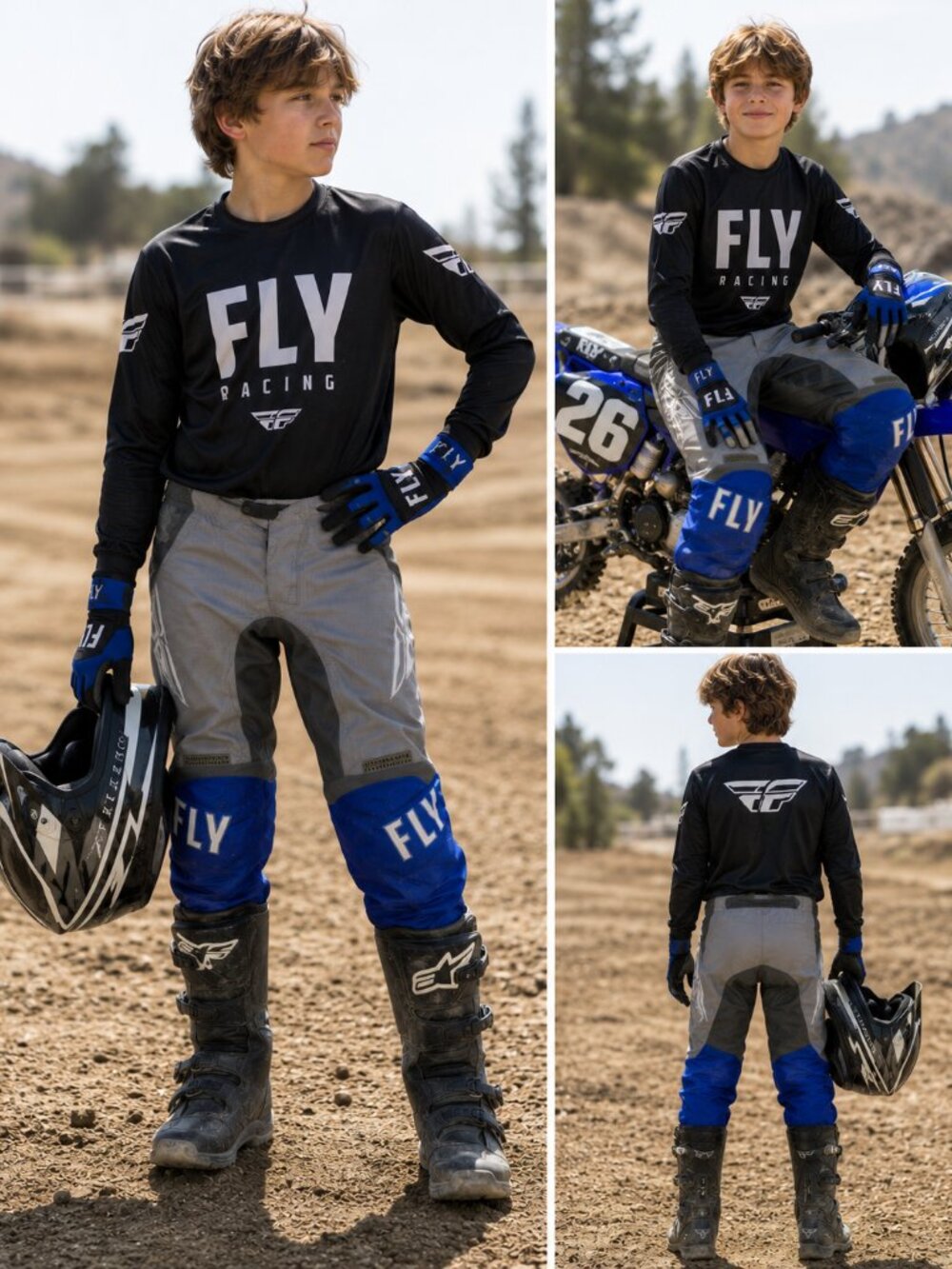 FLY Racing F-16 Youth Motocross Pants Size 26 Blue Gray MX
